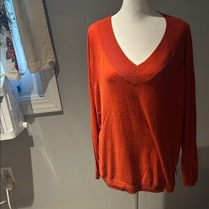 J. Jill Rich Orange Knit Top